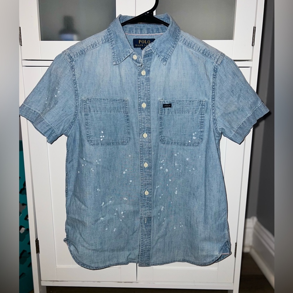 Denim Polo By Ralph Lauren Boys Short Sleeve Shirt